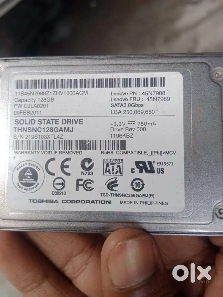 Toshiba 128GB SATA Solid State Drive (SSD) laptop computer