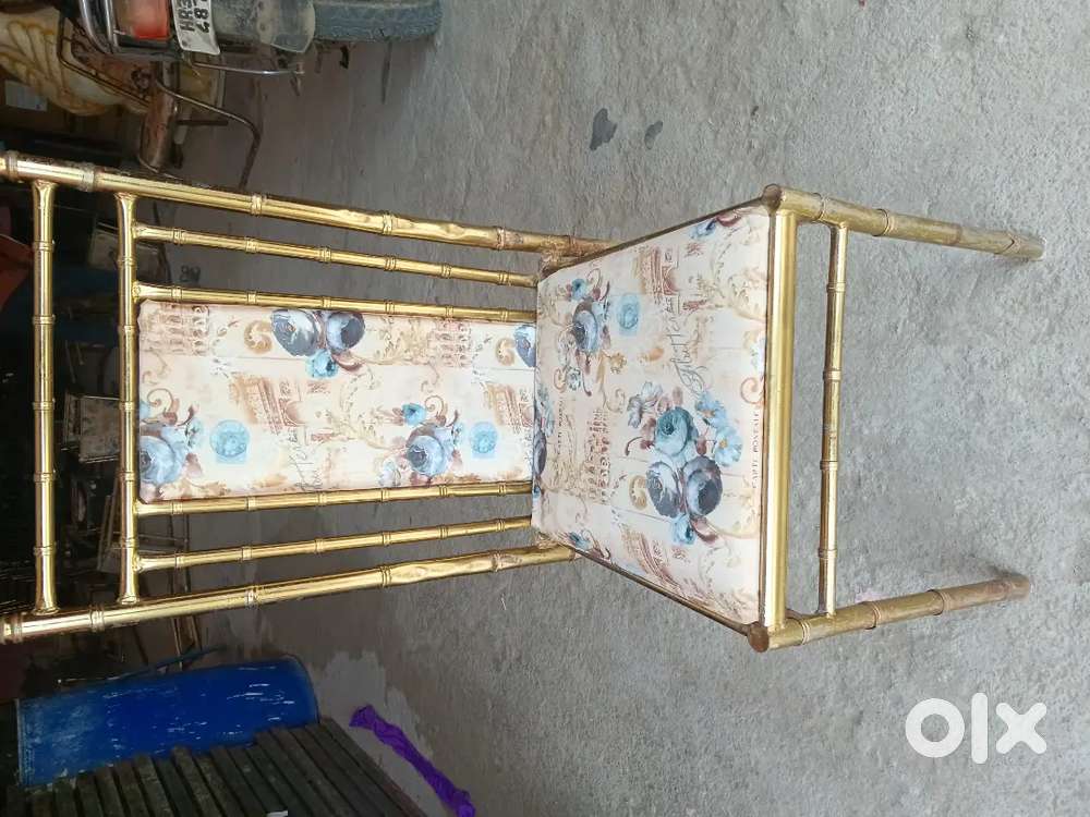 High back golden chair