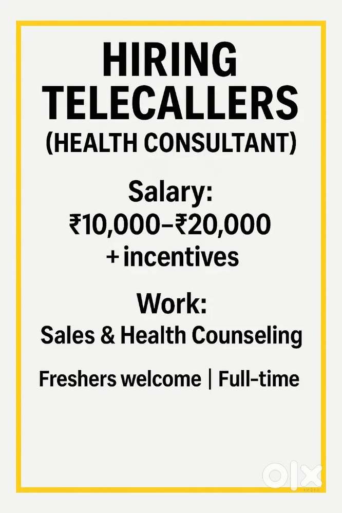 Hiring telecaller(  health wellness)  fixed salary + incentive
