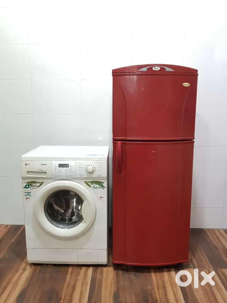 Whirlpool refrigerator and lg trom 5.5kg front load washing machine