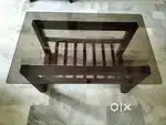 Wood and glass teapoy