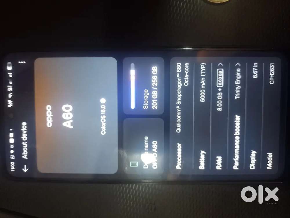 OPPO A60 4G  8gb ram - 256gb expandable
