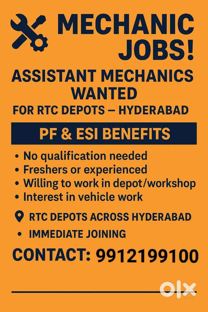 Assistant Mechanic Wanted – RTC Depots (Hyderabad)