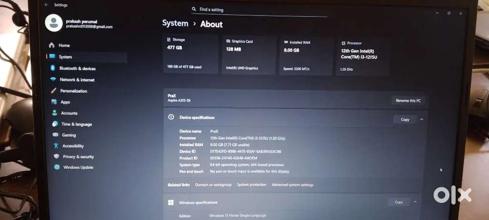 Acer Aspire 3 series with 12th generation laptop
