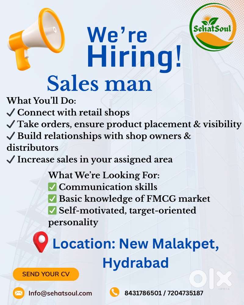 Salesman for natural and wellness brand