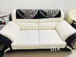 White and Black Colour Sofa Set