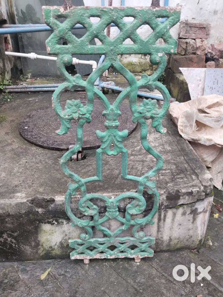 Cast iron grills, doors windows, floor tiles and antique furniture