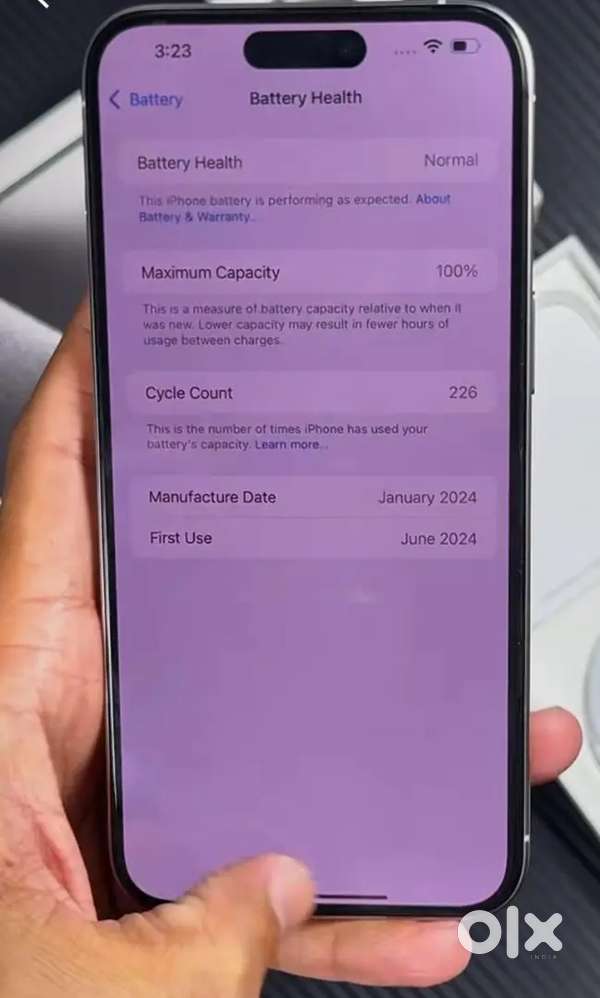 Iphone 15 pro classic white titanium 92% battery good condition