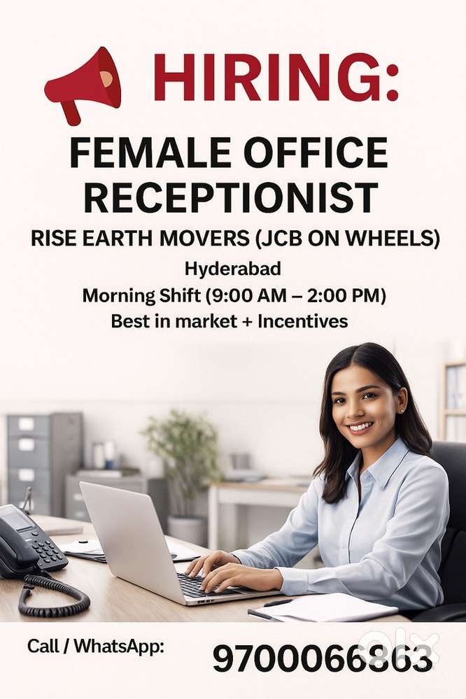 Job Title: Female Office Receptionist / Office Assistant (Part-Time)