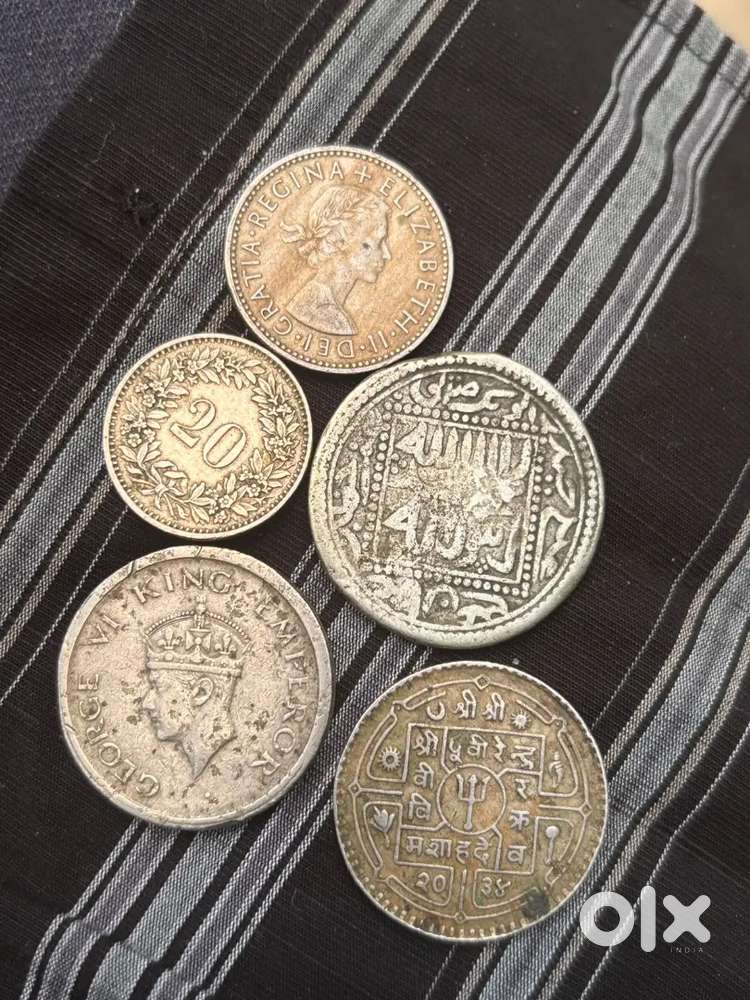 4 Rare Coins (Ancient Coins) and 1 Rare Silver Coin