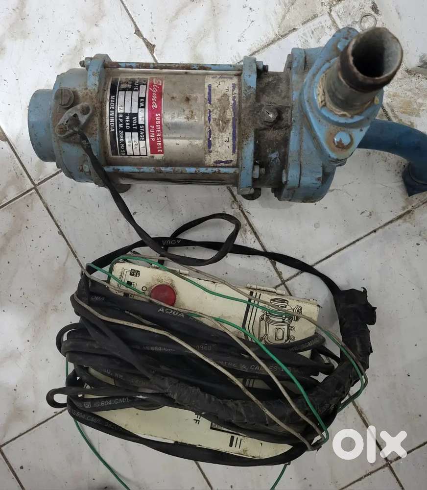 1 HP motor with panel borad and submarisible pipe and cable