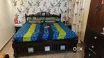Beautiful King Size Wooden Bed with Mattress – Excellent Condition!