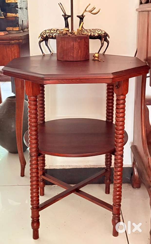 Antique rosewood eetti octagonal eight side table foldable greece legs