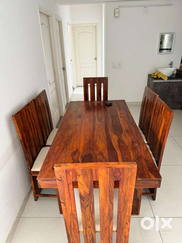 6-sitting pure wooden dining table