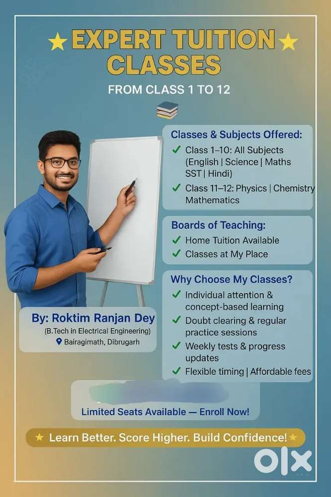 Expert Tuition Classes – All Subjects (Class 1–10) & PCM (Class 11–12)