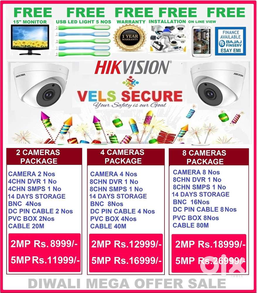 HIKVISION CCTV CAMERA 2MP   DAY & NIGHT     VISION  DIWALI MEGA DISCOU