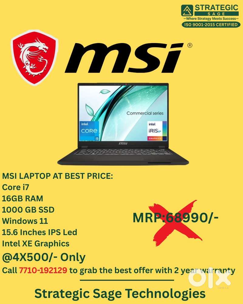 8 Units left Brand New MSI Laptop Sealed Pack Never Used
