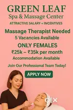wanted female massage therapist fresher also welcome