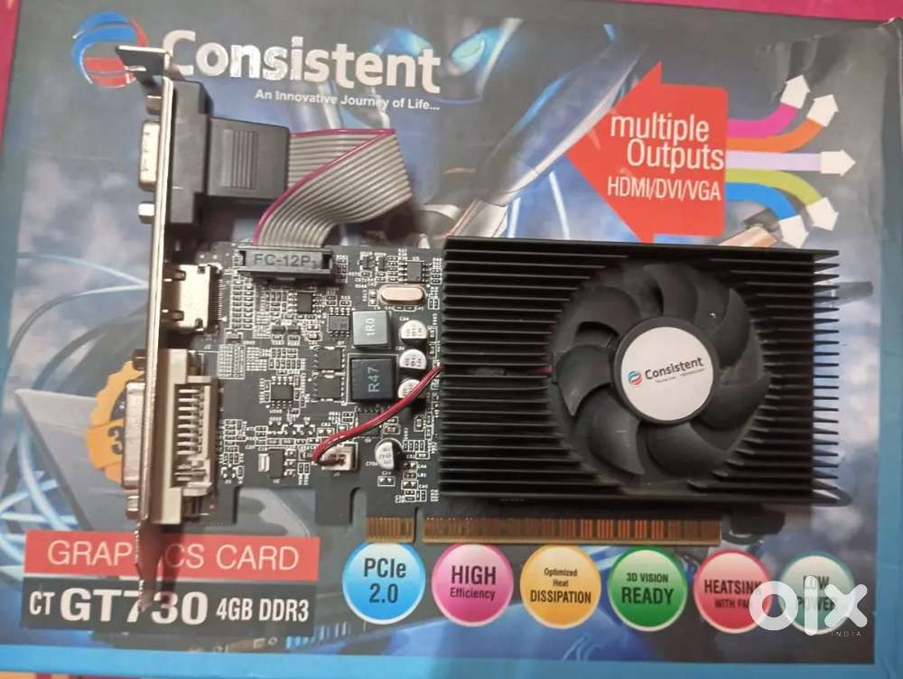 Consistant GT730 4GB DDR3 IN FULLY NEW CONDITION WITH BOX AND DRIVERS