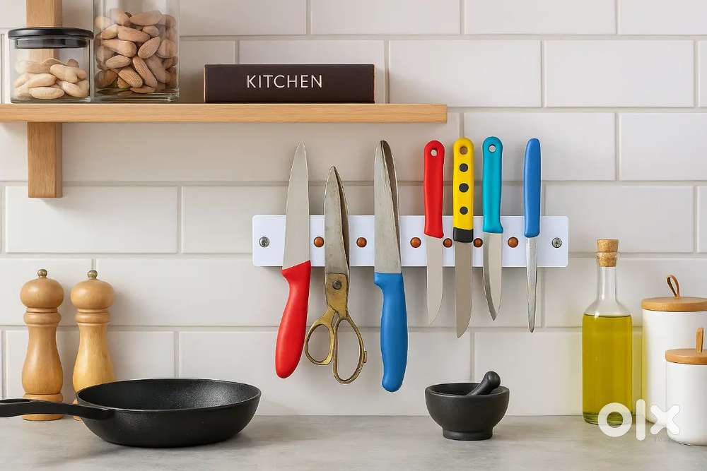 Wooden magnetic knife, tools , watch and key holder