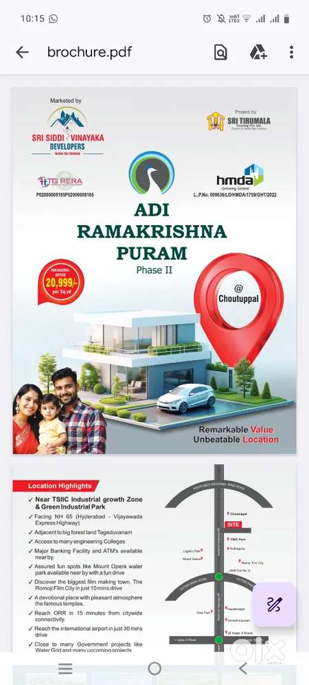 LAND FOR SALE (20,999 per sq.yd)