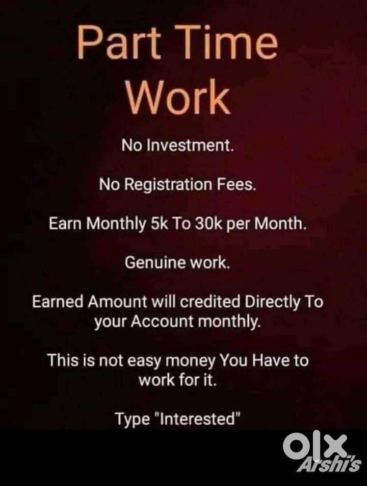 Part Time / Full Time Work From Home No Investment Flexible time