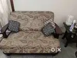 Sofa with side and center tables