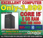 CPU,i5 3rd (Gen),500 GB HDD, 8️⃣GB RAM , with WIFI