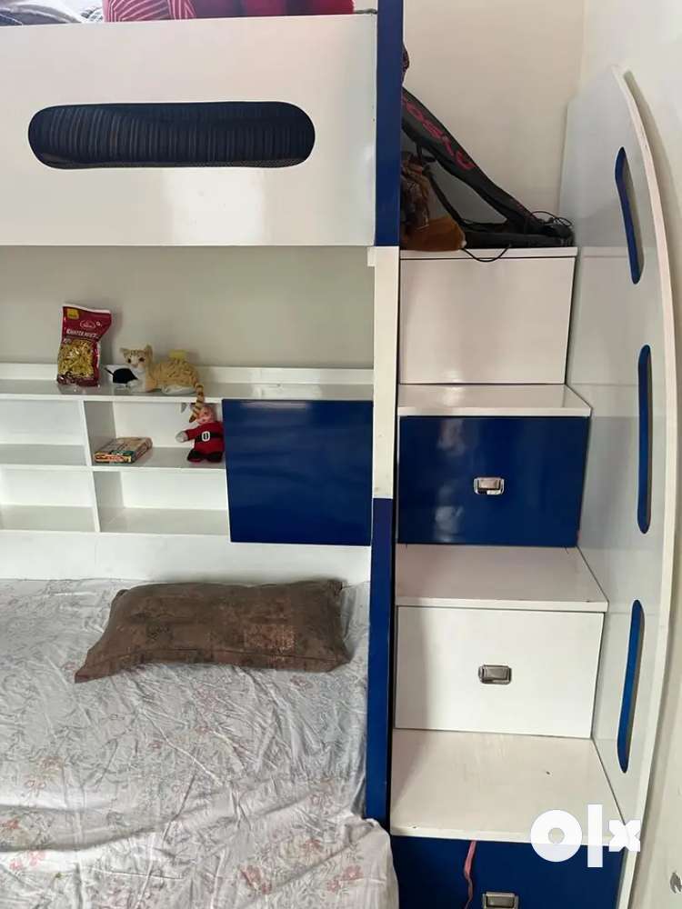 Strong wood Double Bunk Bed with mattress for sale