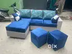 Best of luck 4 seater corner with 5  pillow 2 setting table free