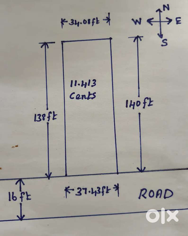 Around 11.413 cents plot for sale near Meenakshipuram, Nagercoil