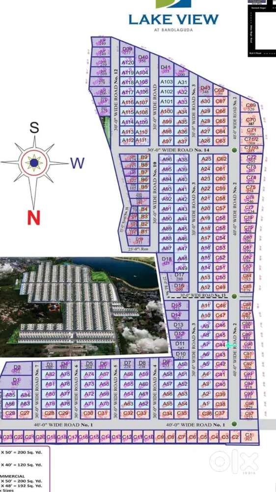 Four 200sqyds plots for sale in bandlaguda