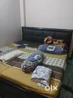 Double bed with storage space (without mattress)