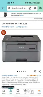 Brother HL-L2321D Automatic Duplex Monochrome Laser Printer