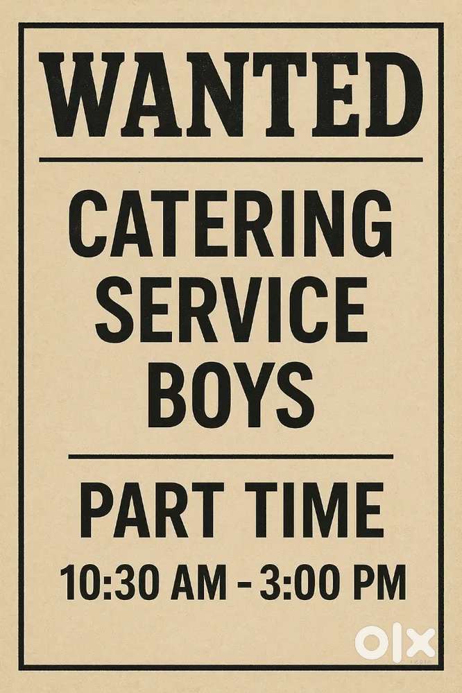 Need Catering service boys