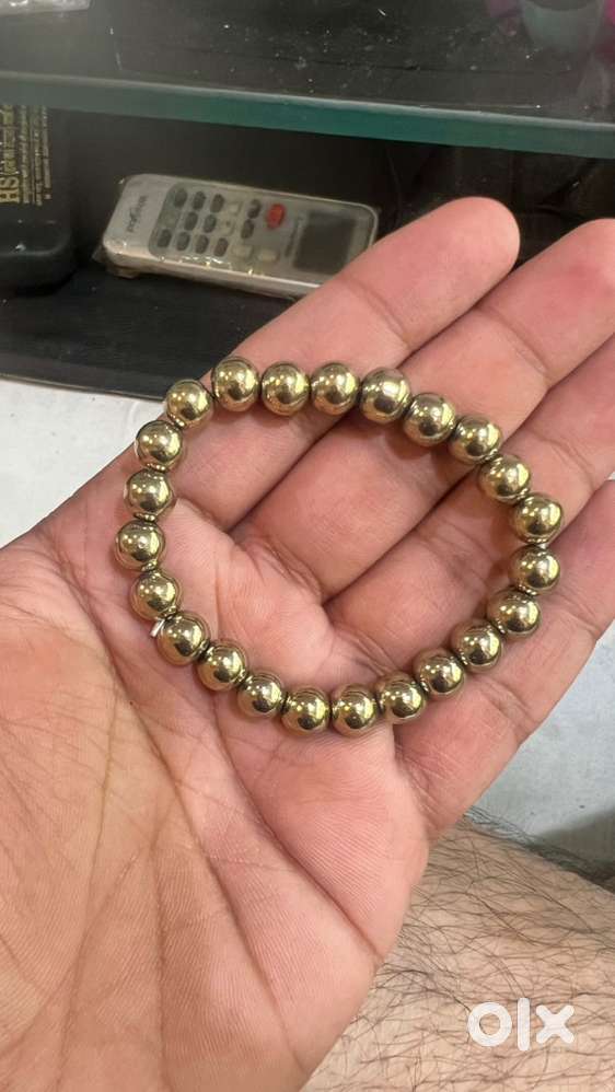 Pyrite bracelet in silver 92.5 money magnet for girls&men