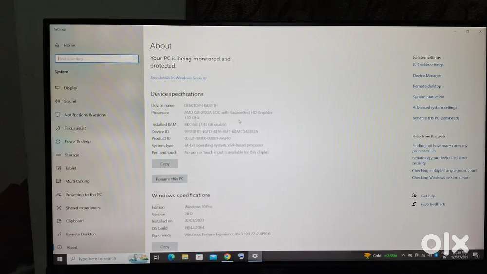 Hp cpu t620 8gb ram 128 gb ssd