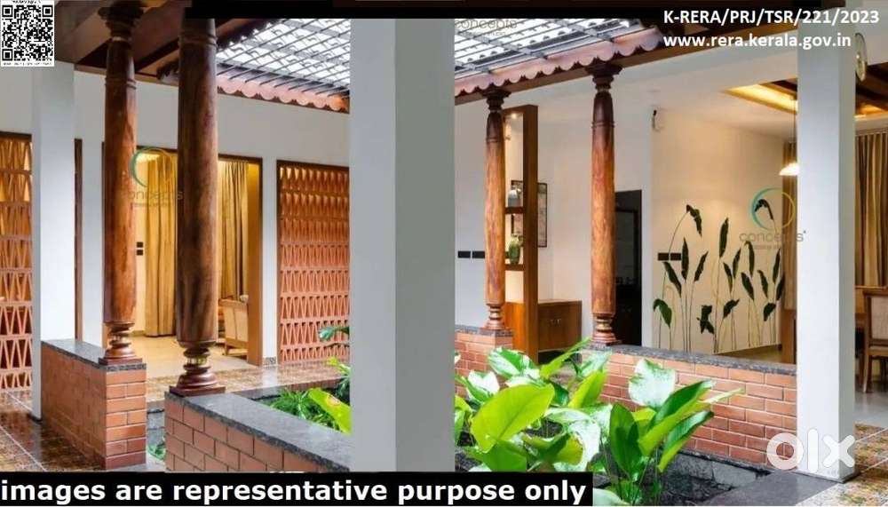 7.99 cent plot - 3BHK Traditional Nalukettu House for sale in Thrissur