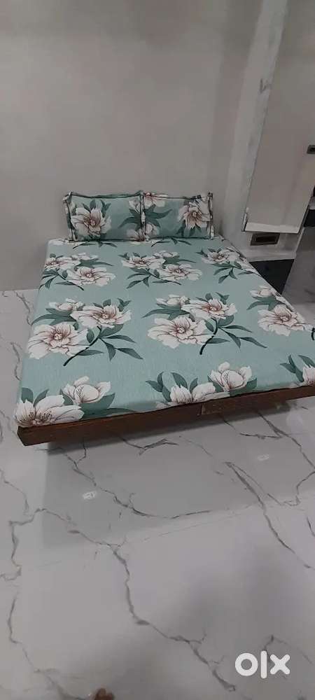 Wooden cot/bed/charpai with mattress and pillow