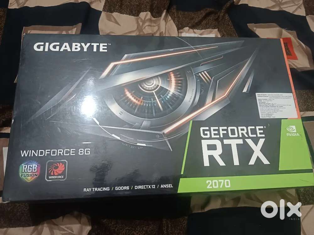 RTX 2070 Gigabyte Graphic Card Windforce 8 GB
With Tripal Fan