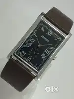 Seiko Tank Slim Side Second Black Dial Roman Numerals Japanese Watch