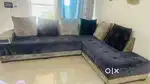6 Seater L shaped Velvet Sofa with 6 Big Cushions