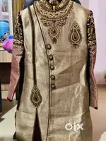 Ethnic Wedding Red Golden Dress with cap