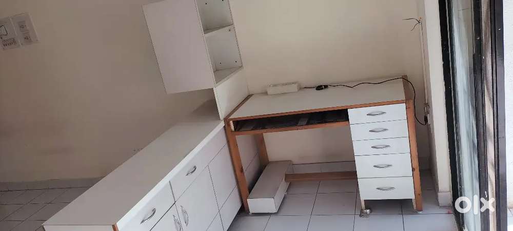 Computer table and small sideboard