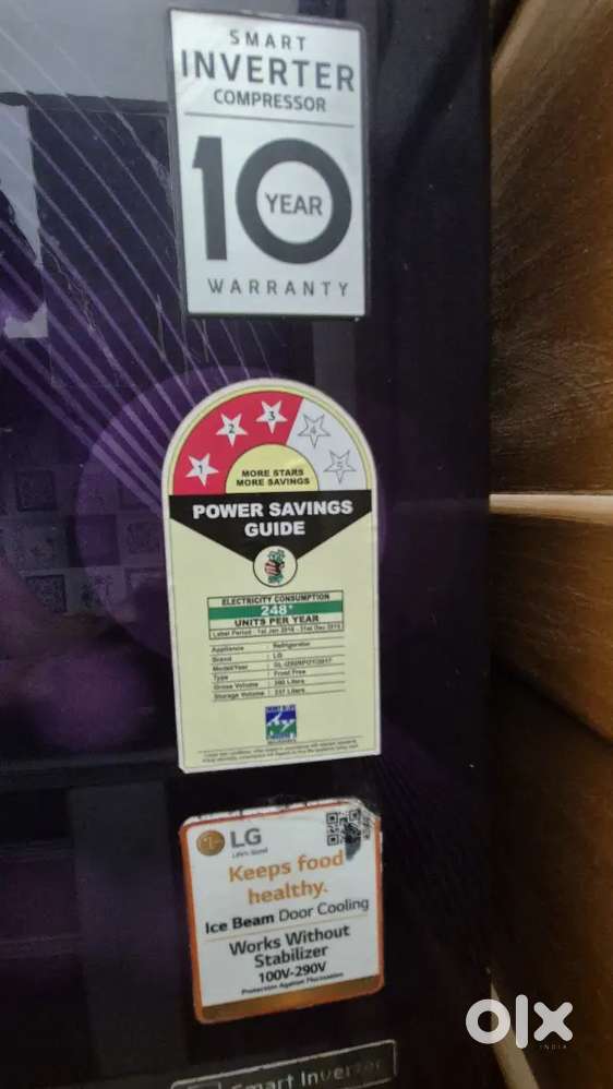 Double door  LG  3 Star - Smart Inverter Compressor