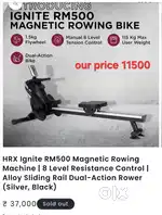 New box pack piece Rowing machine magnetic Hrx Rm500 1year warranty