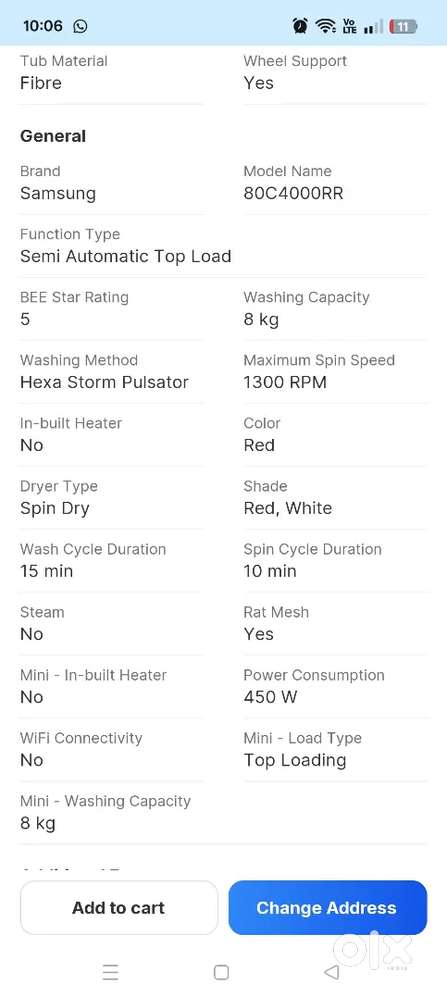 I want to sell my washing machine.