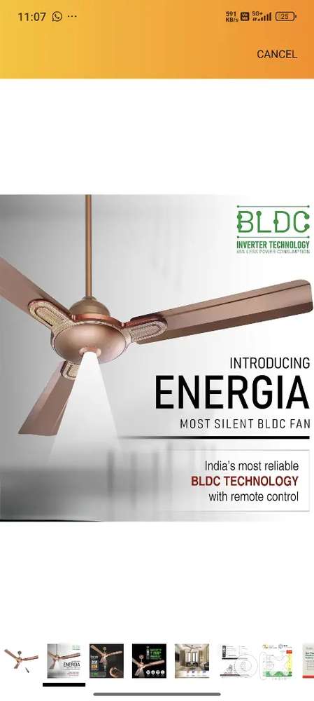 New ACTIVA Energia Premium 1200mm Noiseless Ceiling Fan
