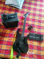 JACKSON ELECTRIC GUITAR & BOSS GT1 PROCESSOR with adaptor+Amplifier