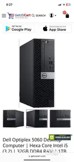 Dell PC Cpu- i5 8th gen , 512 GB HDD , Window 11 pro